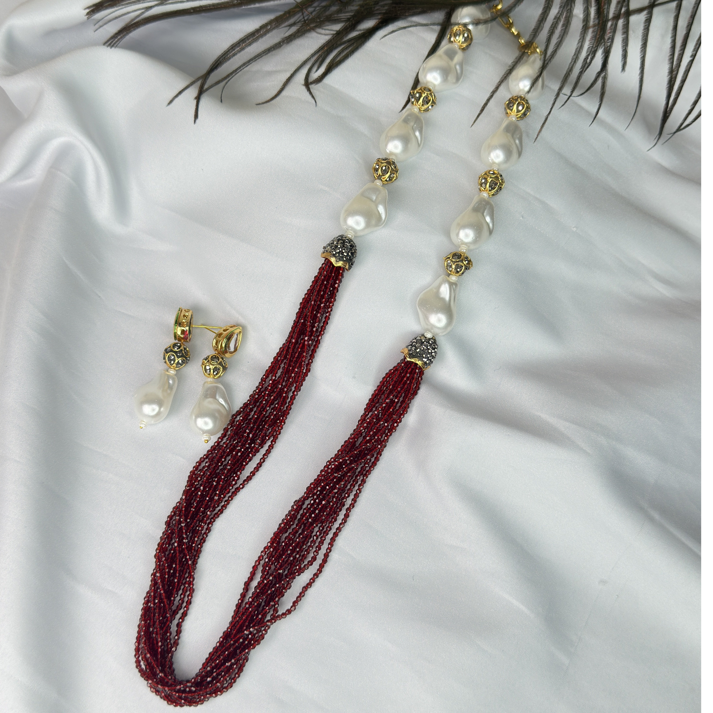 Maroon Seed Beads Multi-Layered Mala