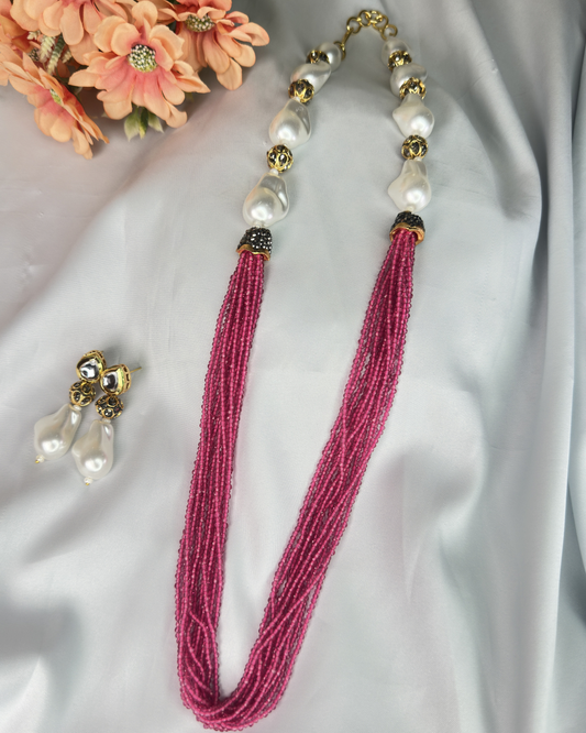 Pink Beads Multi-Layered Mala