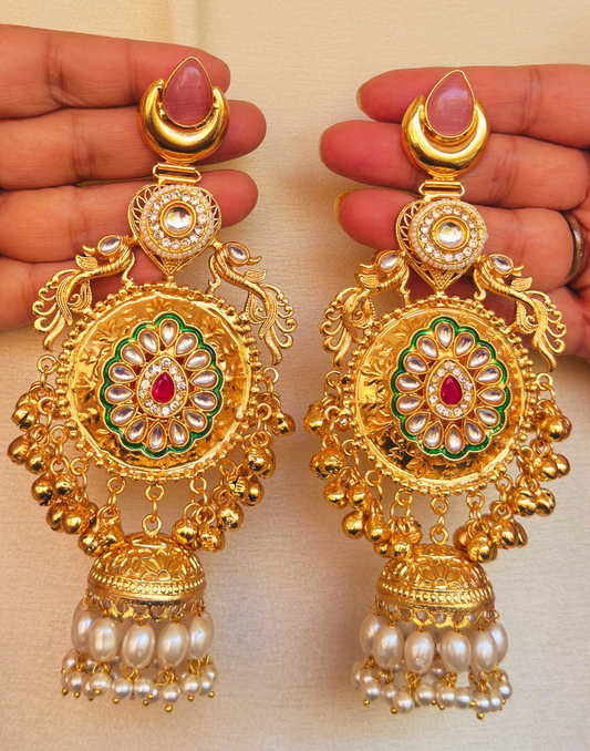 Kashmiri Brass Dangler Earrings