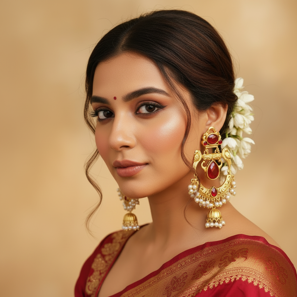 Kashmiri Chand Bali Earrings