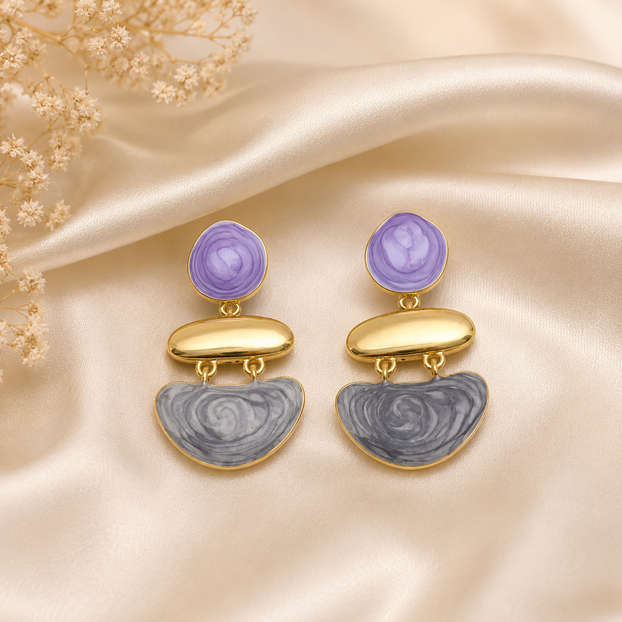 Violet Veil Earring