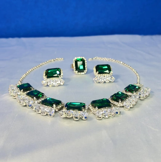 Korean Green Glass Stone Set