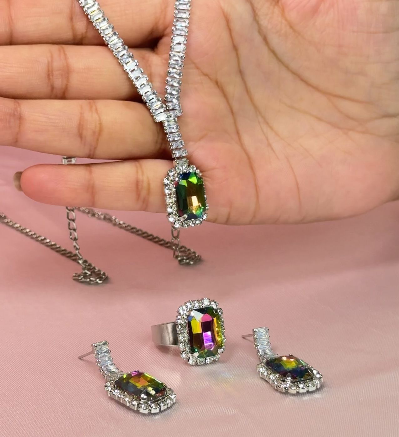 Rainbow Radiance Pendant Set