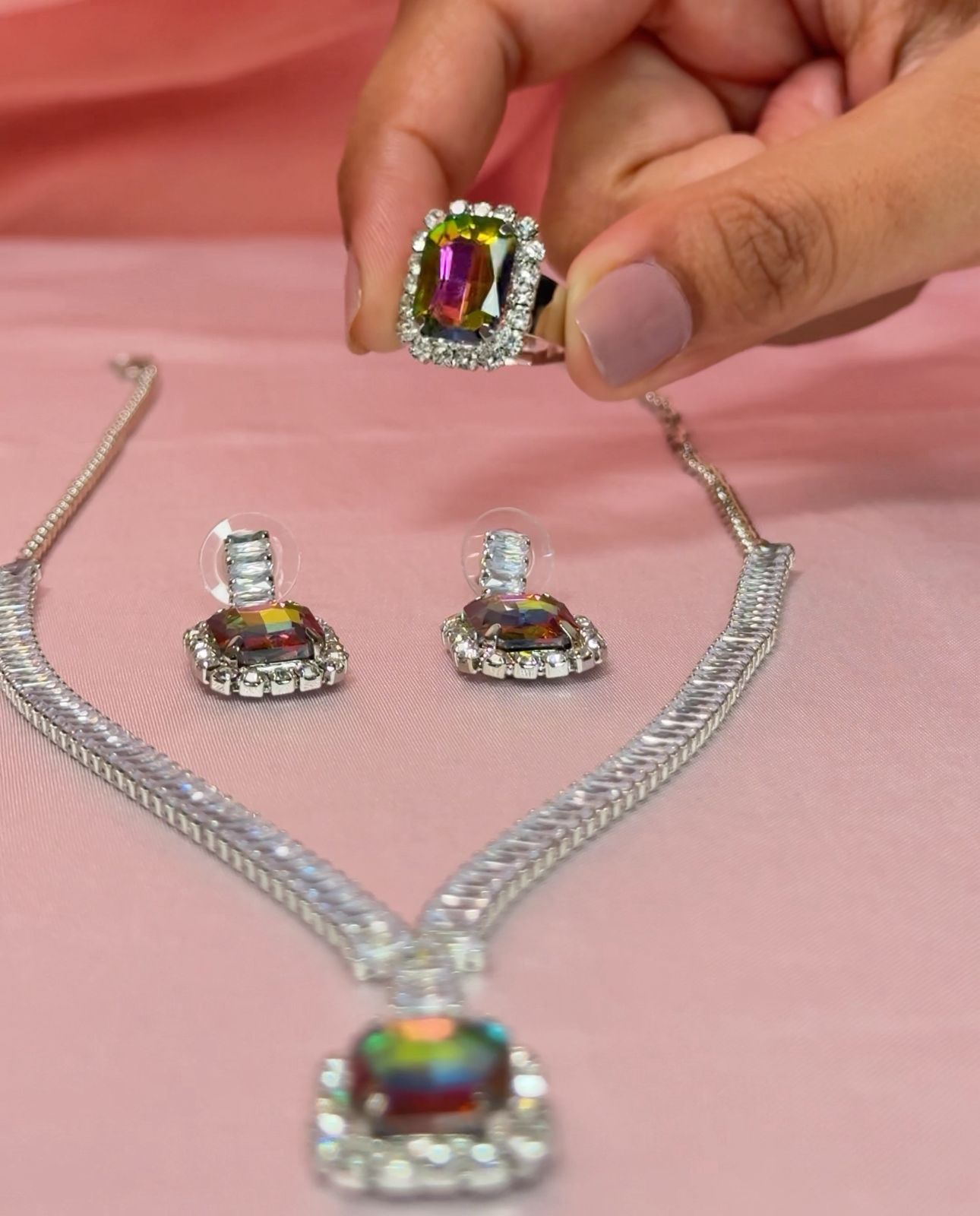 Rainbow Radiance Pendant Set