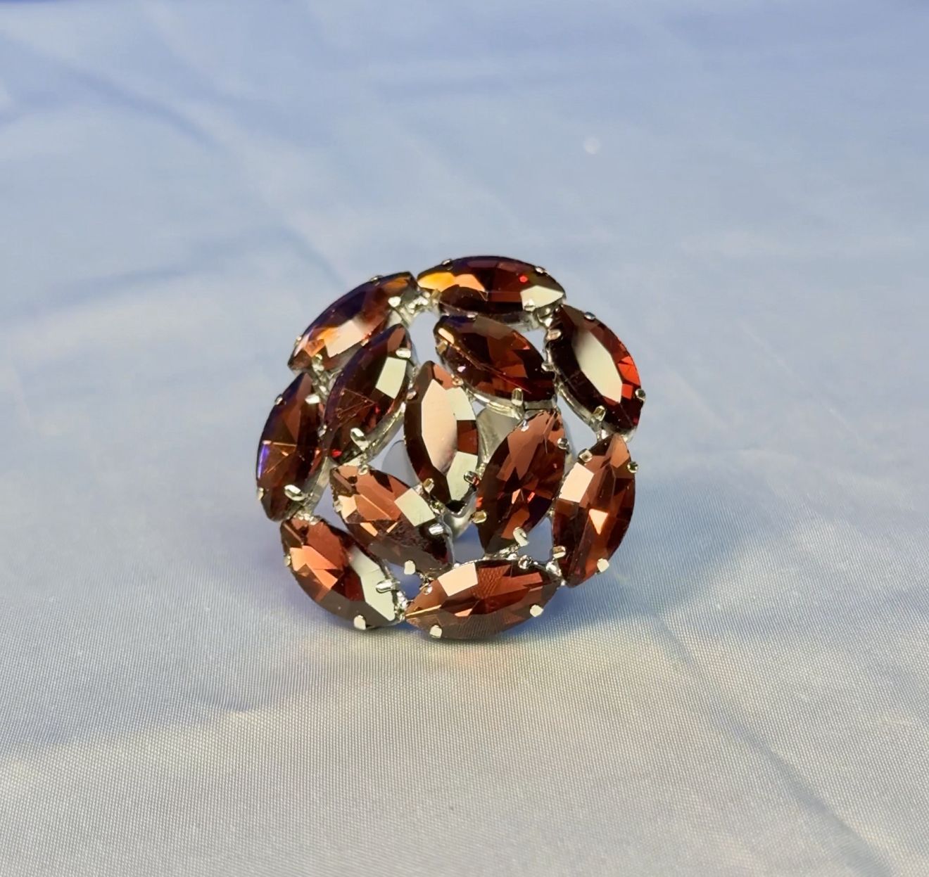 Bronze Cocktail Crystal Ring