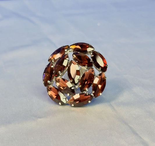 Bronze Cocktail Crystal Ring