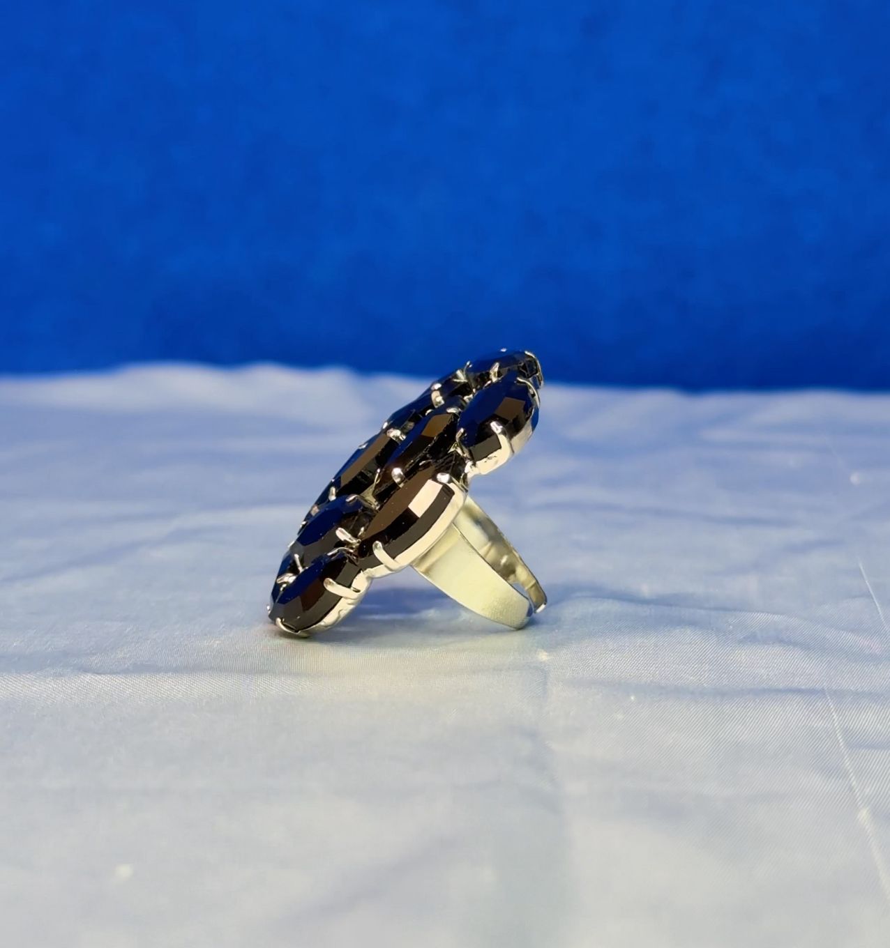 Black Cocktail Crystal Ring