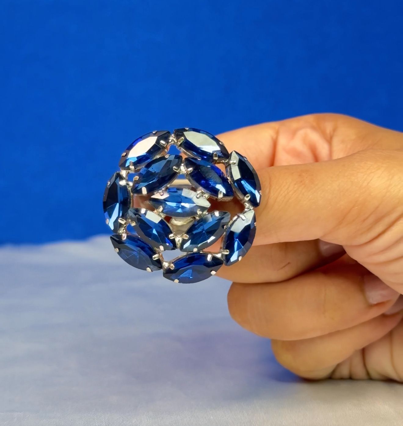 Blue Sapphire Crystal Ring