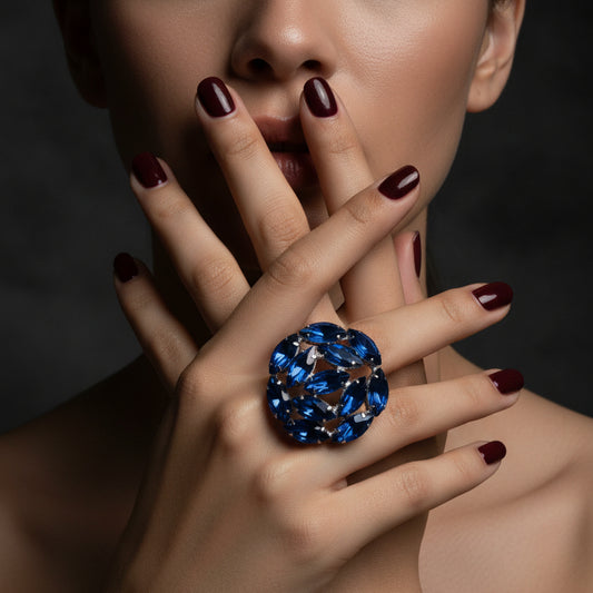 Blue Sapphire Crystal Ring