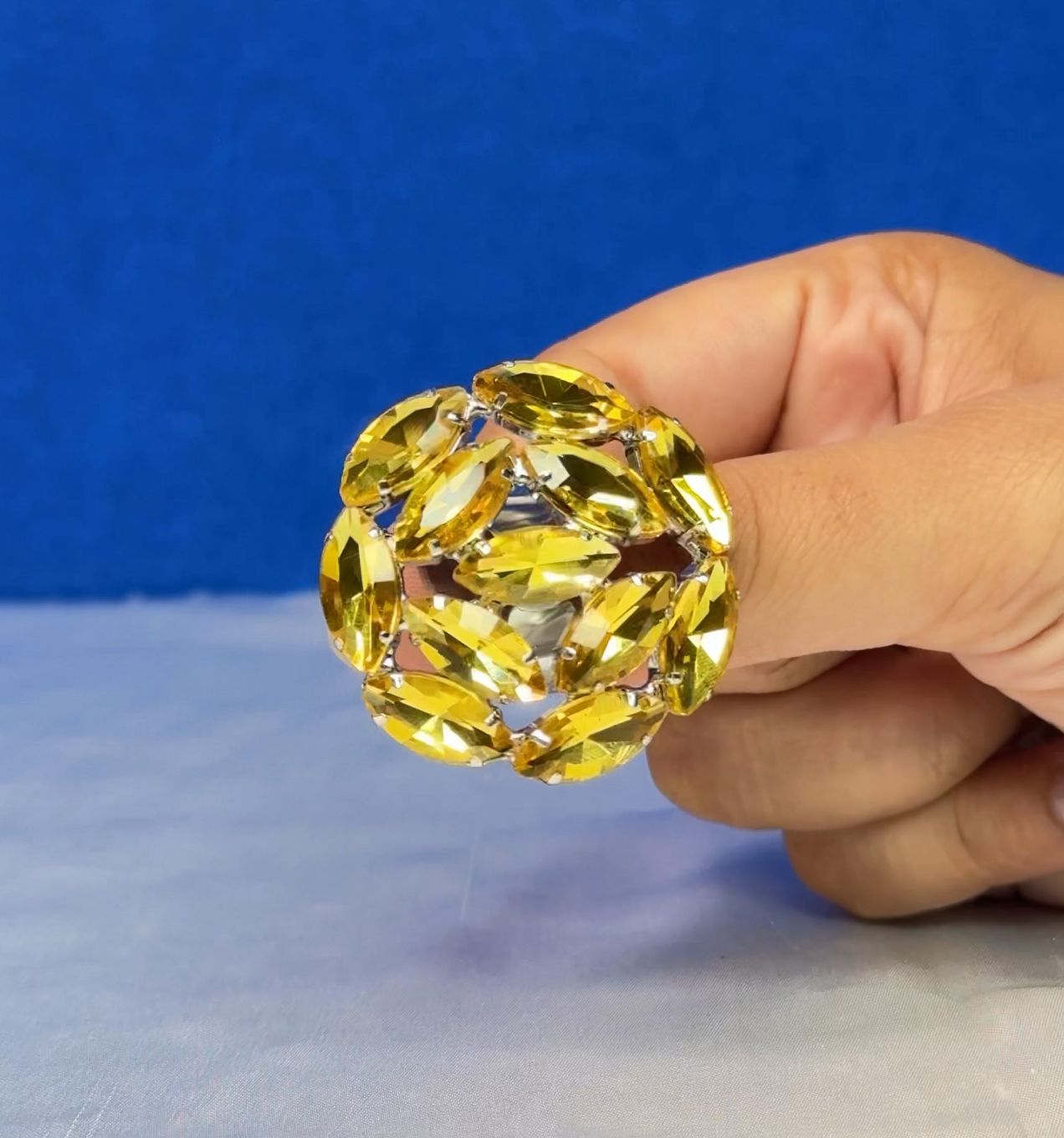 Imperial Yellow Crystal Ring