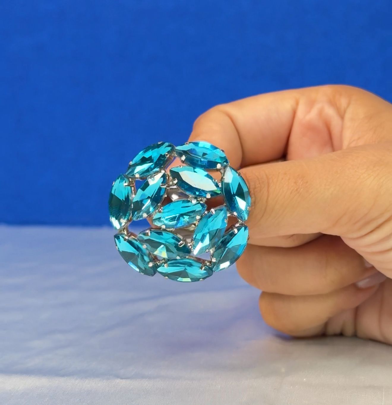 Ocean Blue Crystal Ring