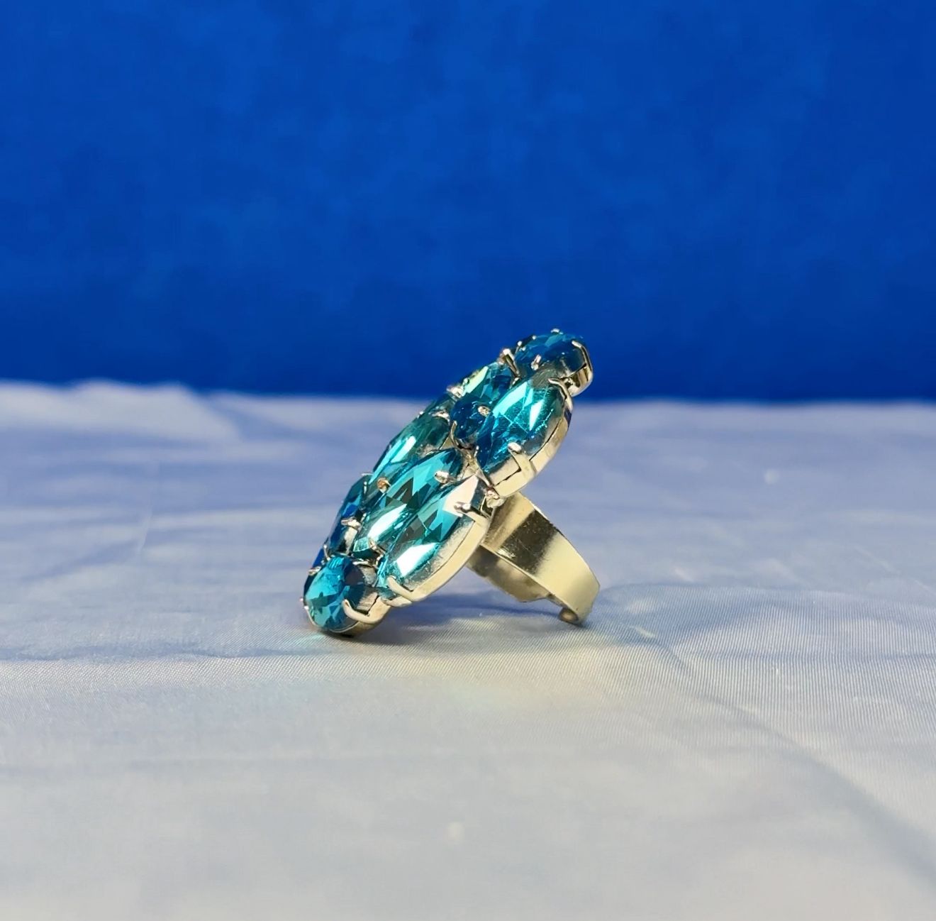 Ocean Blue Crystal Ring