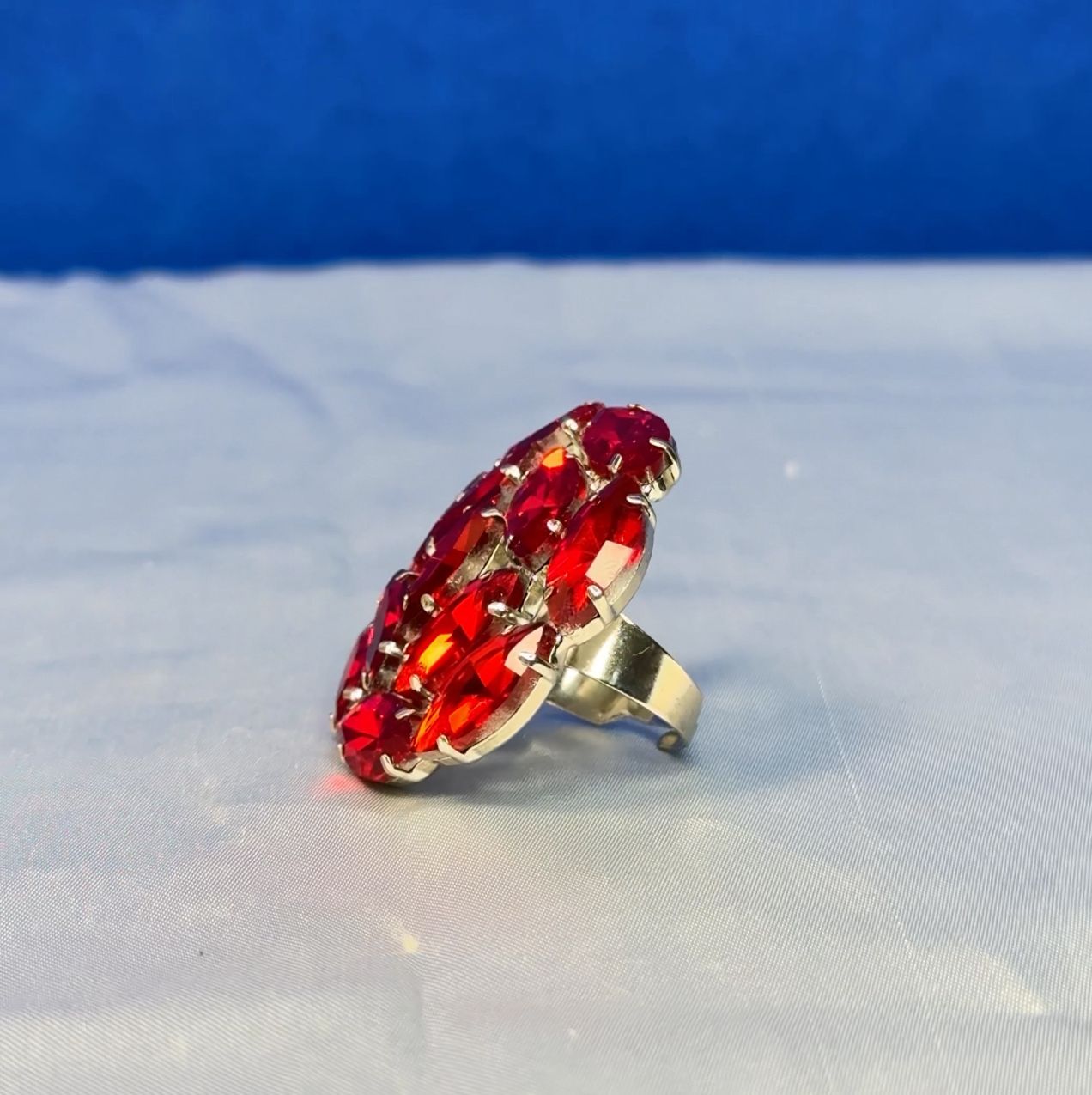 Red Round Crystal Ring