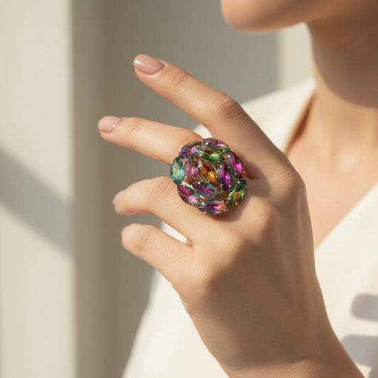 Rainbow Crystal Ring