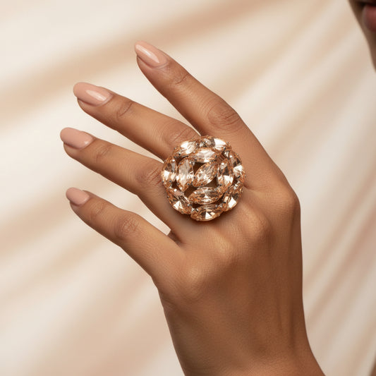 Peach Crystal Ring