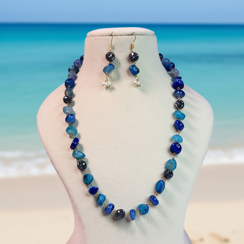Royal Blue Beaded Statement Mala