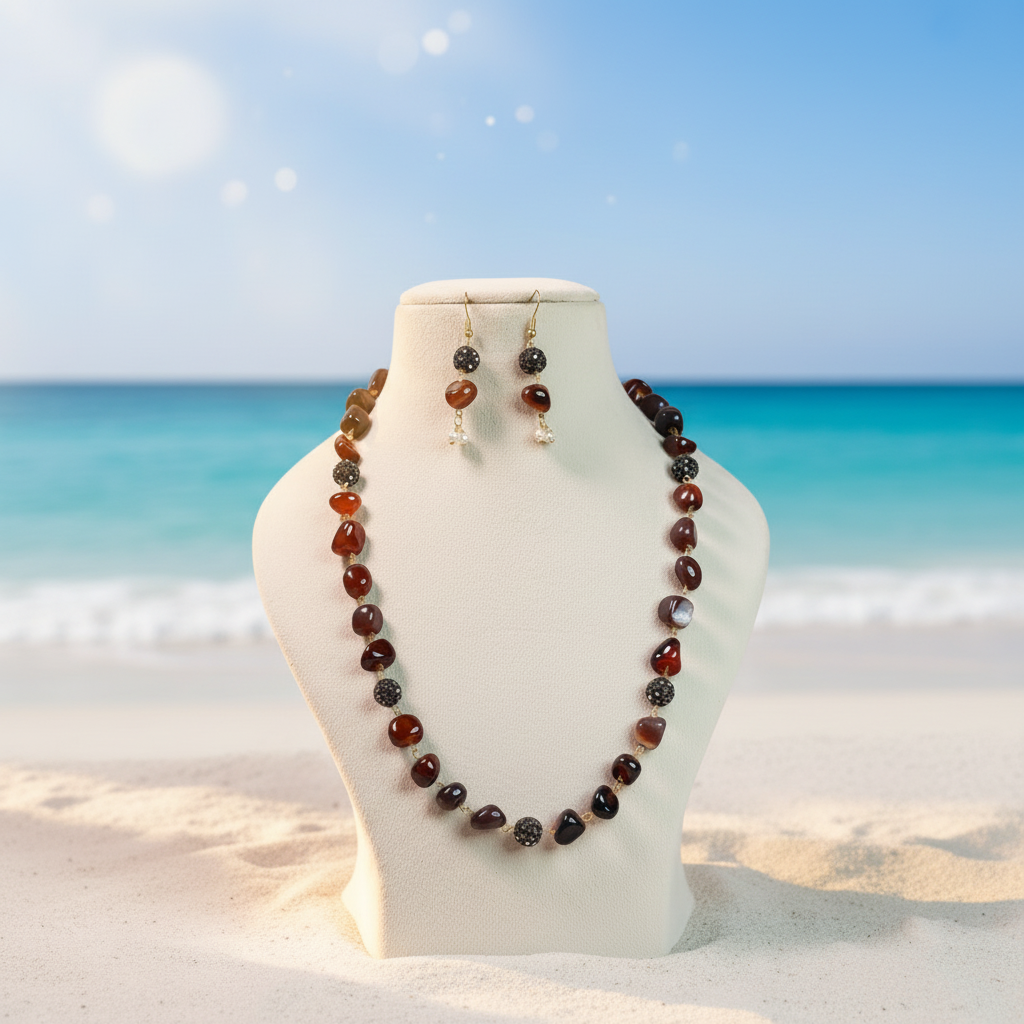 Amber Beaded Statement Mala