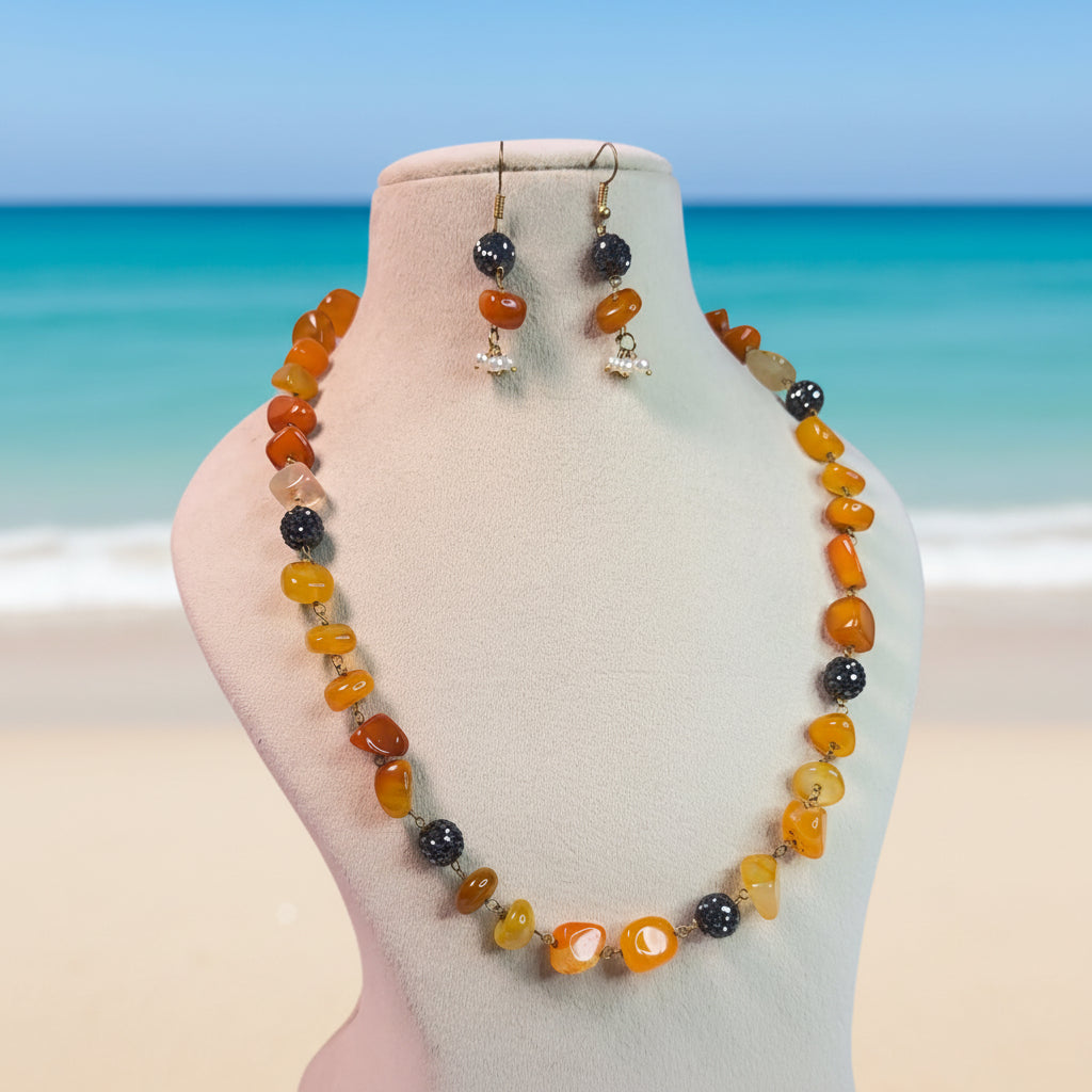 Amber Glow Beaded Mala