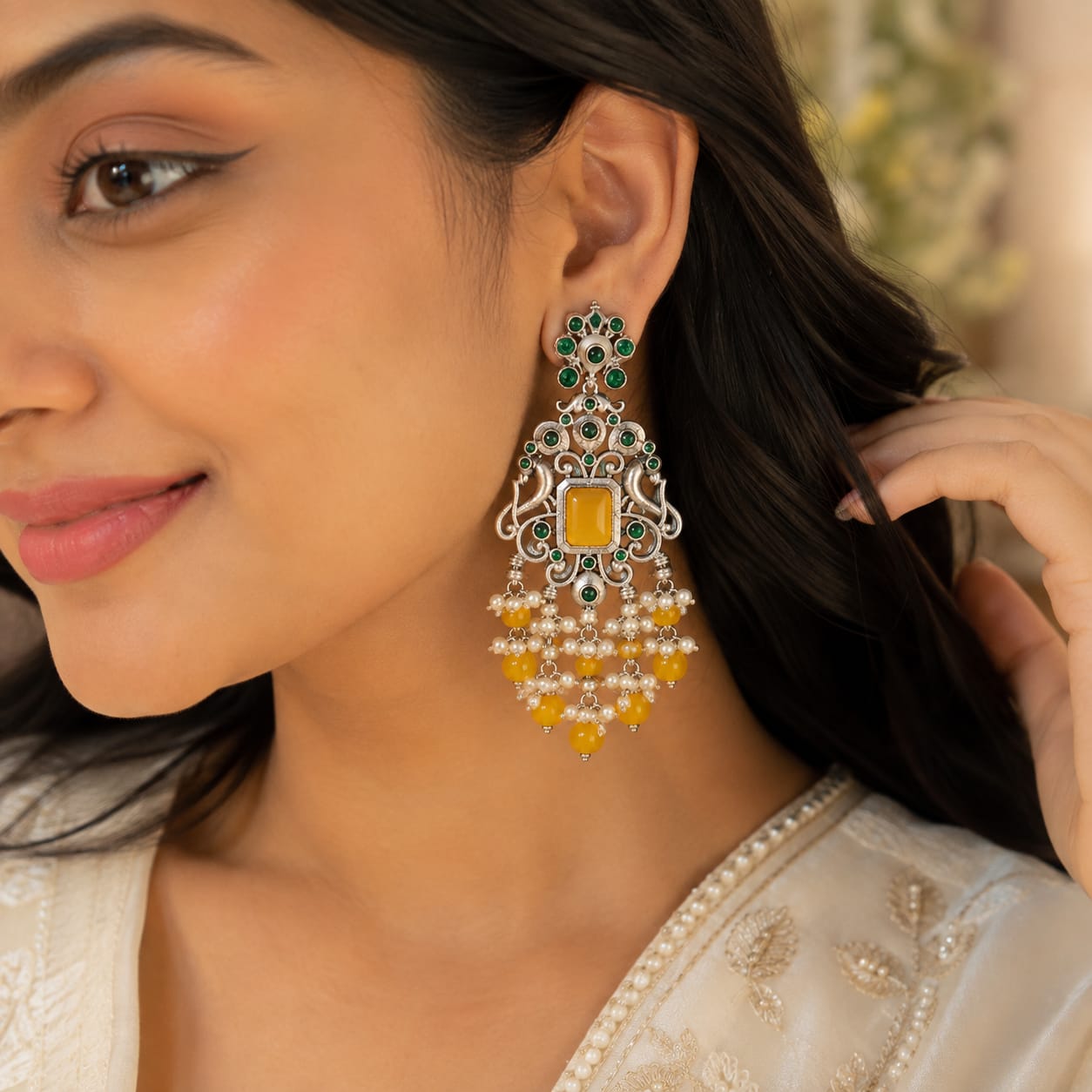 Rajsi Silver Danglers