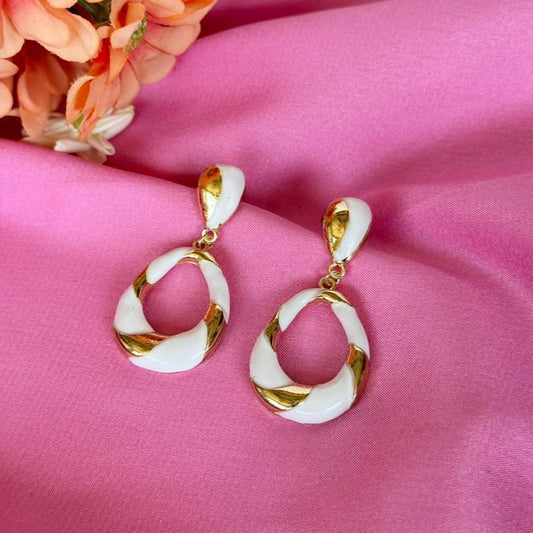 White Talia Hoops