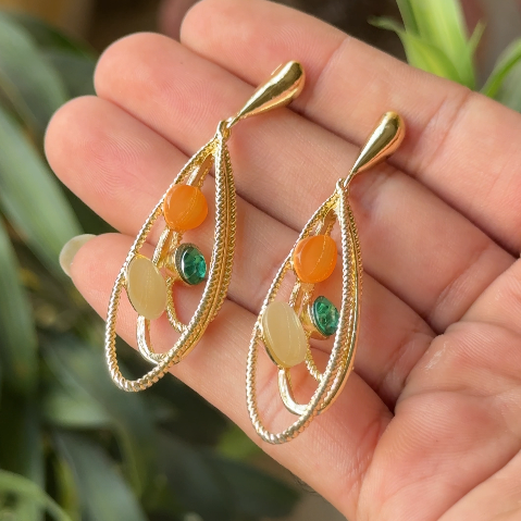 Amber Meadow Drop Earrings