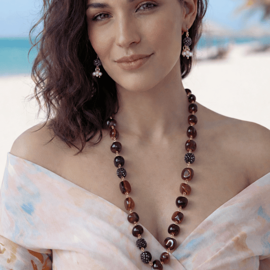 Amber Beaded Statement Mala