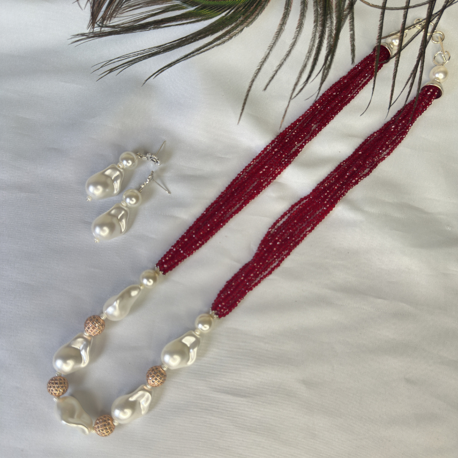 Maroon Seed Bead Mala