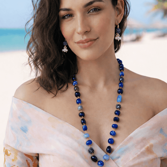 Royal Blue Beaded Statement Mala