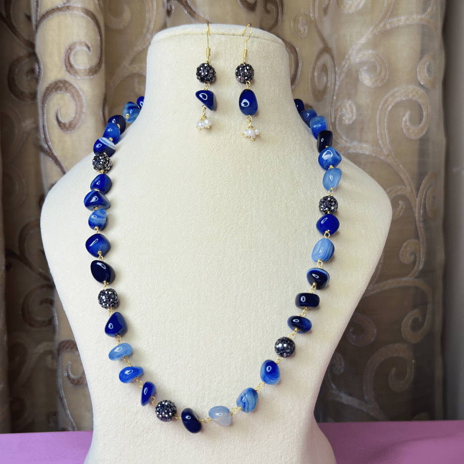 Royal Blue Beaded Statement Mala