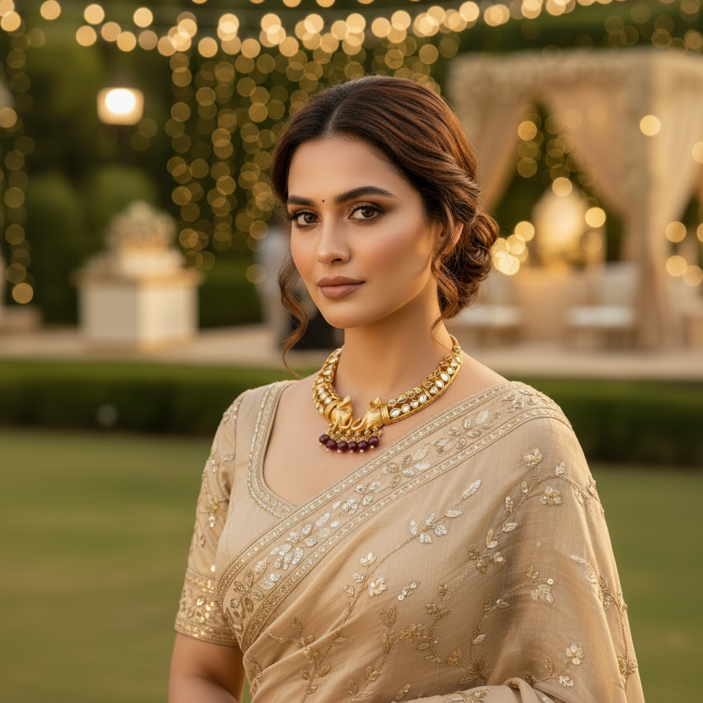 Elephant Kundan Necklace