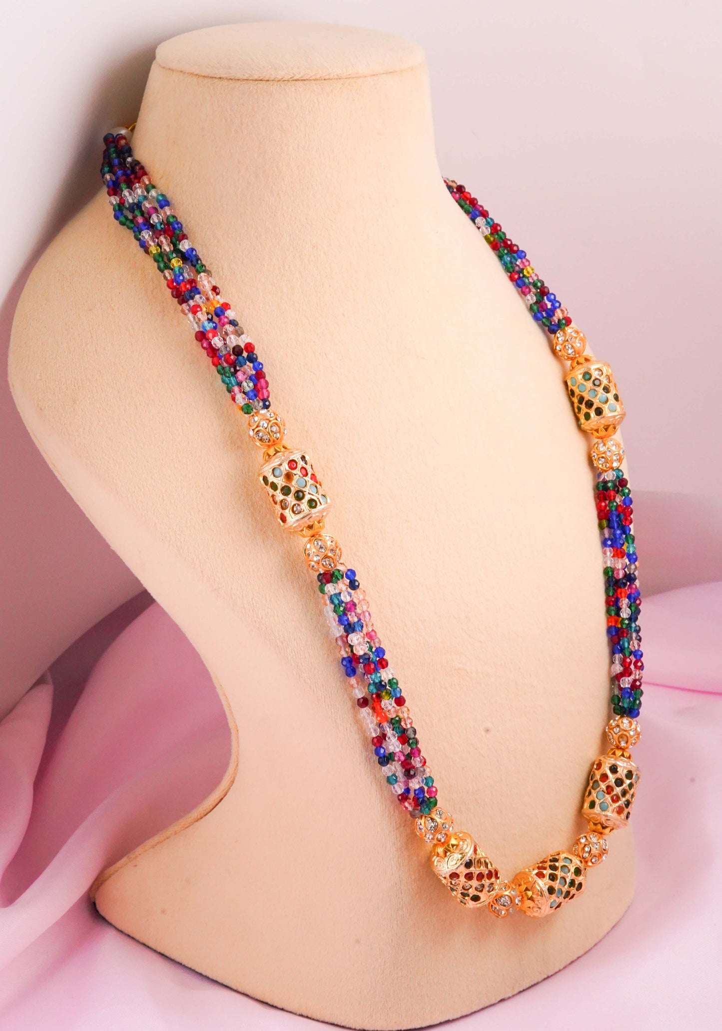 Multi Colour Drum Bead Mala