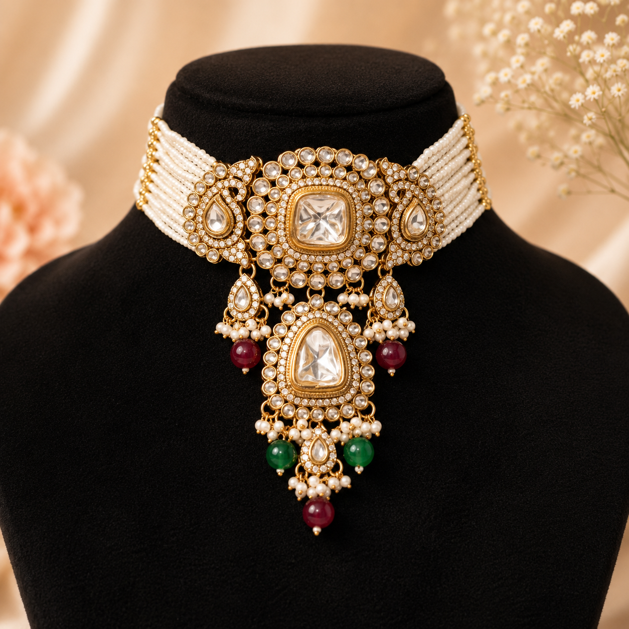 Rajwadi Kundan Choker
