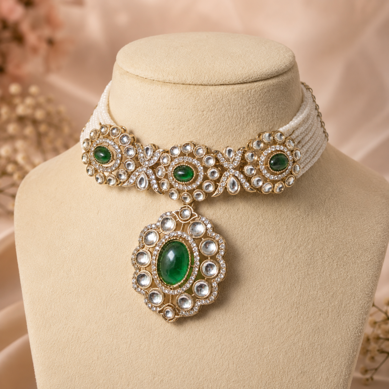 Green Kundan Choker