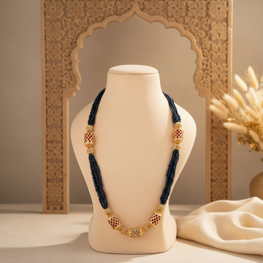 Royal Blue Meenakari Kundan Mala