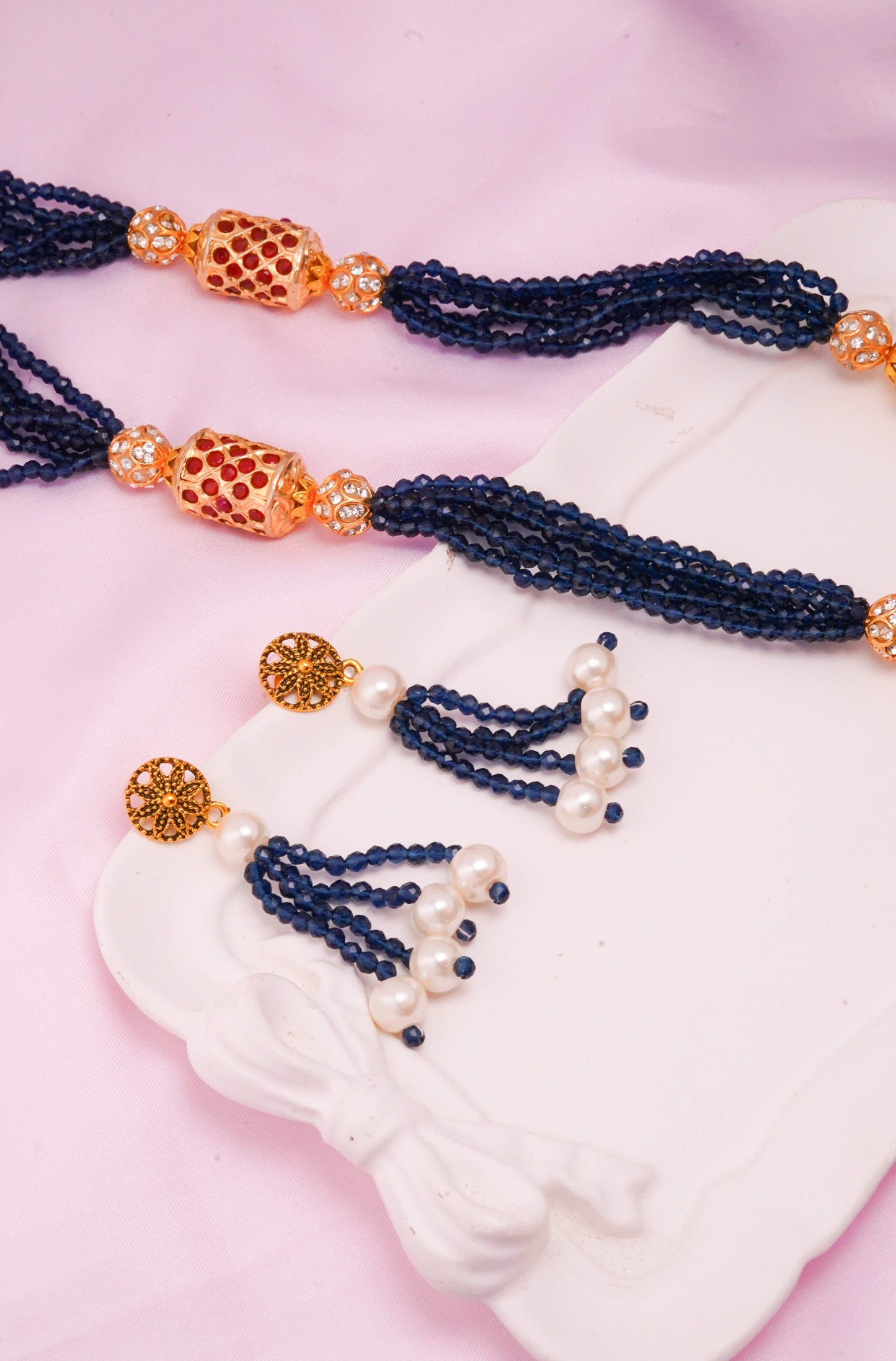 Royal Blue Meenakari Kundan Mala