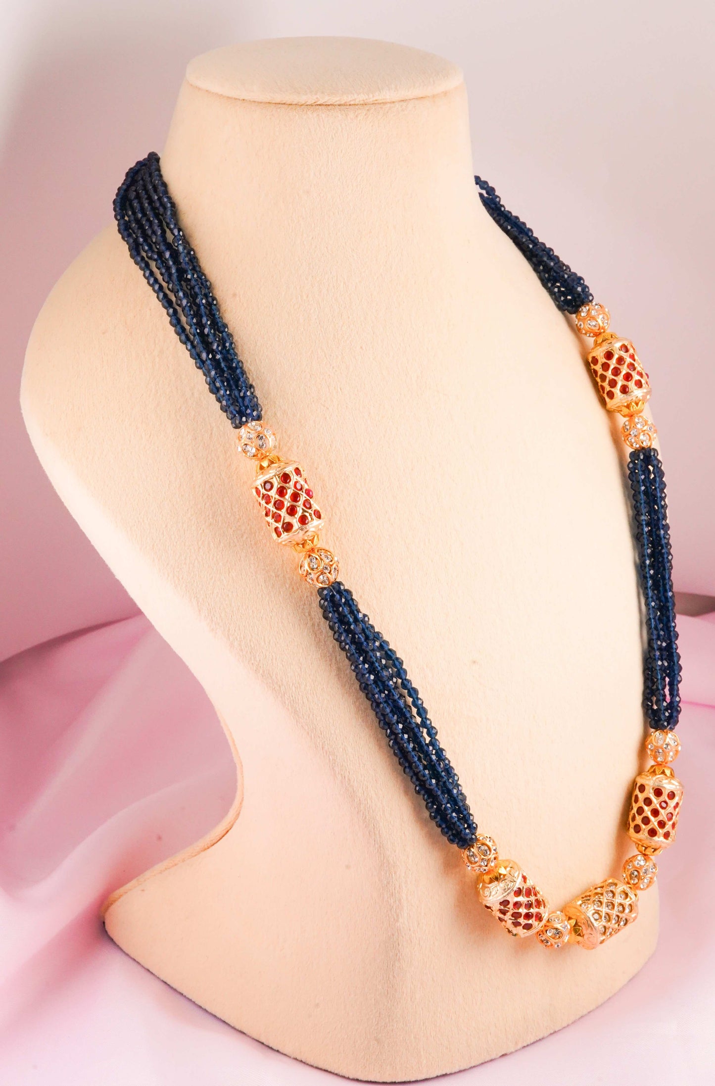 Royal Blue Meenakari Kundan Mala