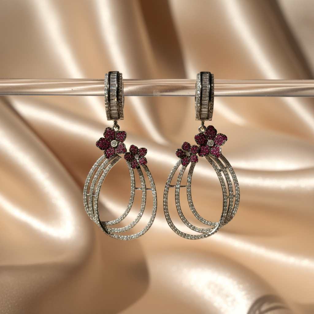 Ruby Bloom Hoops