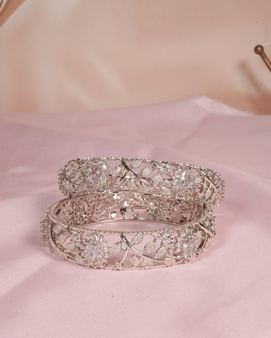 Silver Petal Bangle