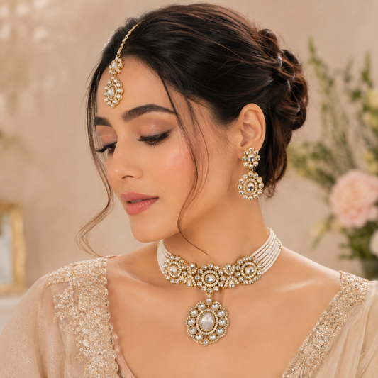 Silver Kundan Choker